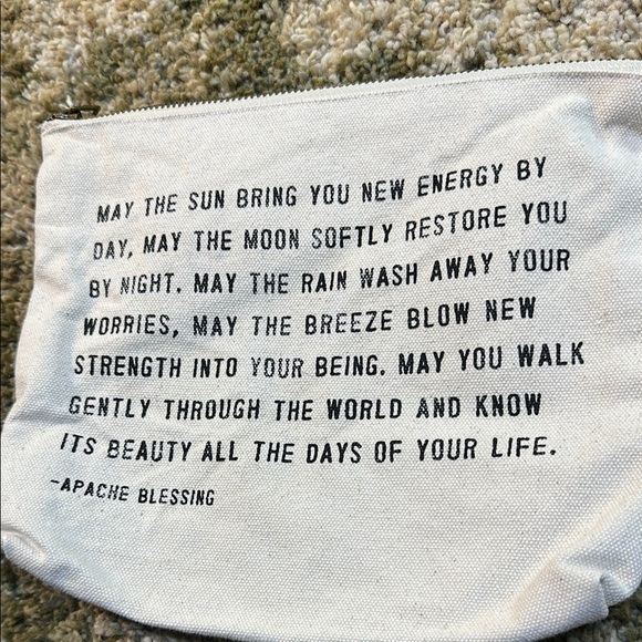 SugarBoo & Co Canvas Pouch Apache Blessing Cosmetic 7”x9” Cosmetic Pouch Linen - Picture 10 of 10